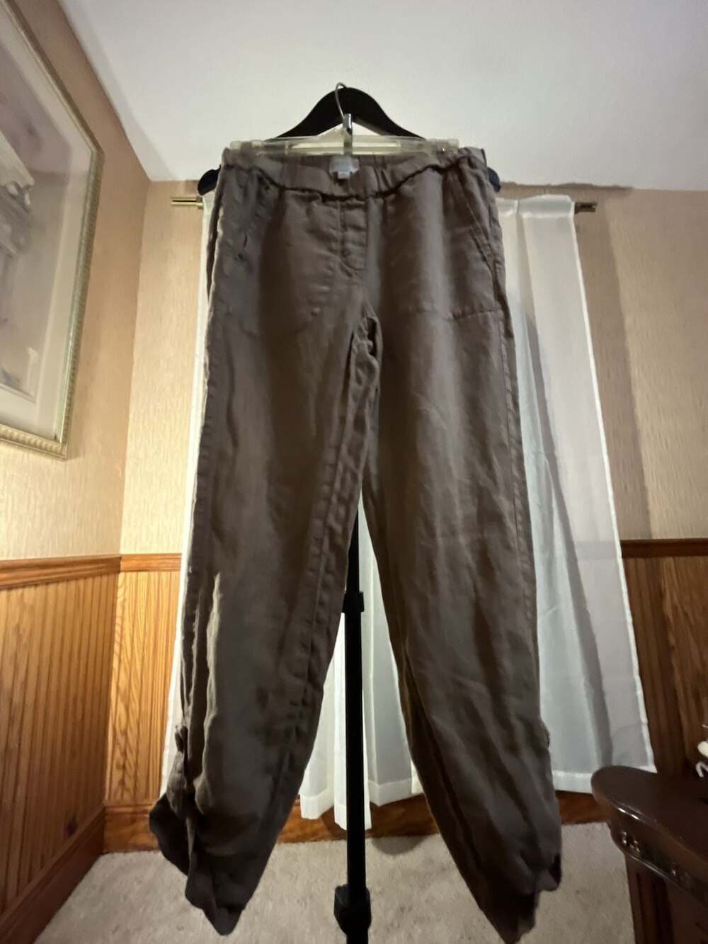 Pure Jill Linen Pants Size XS Petite Brown
